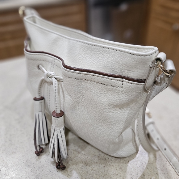 COLE HAAN HANDBAG,  Cole Haan Cream Crossbody Purse - Picture 8 of 11